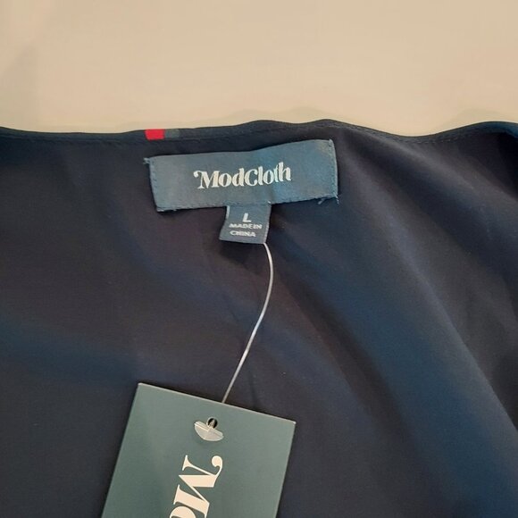 Modcloth Fits of Bliss Polka-dot Short Flutter Sleeves Midi Dress Size Large - Picture 7 of 10